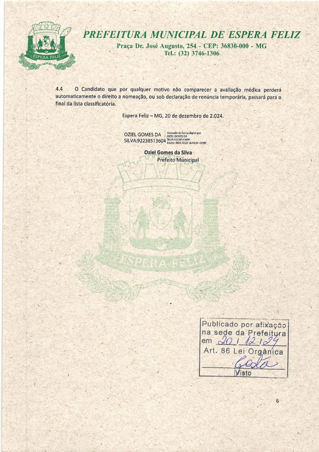 CONCURSO PÚBLICO 01/2023 - HOMOLOGADO DECRETO 1.420/2014 DE 01 JULHO 2024