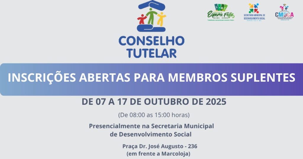 CMDCA de Espera Feliz-MG abre Processo Suplementar para Escolha de Membros do Conselho Tutelar