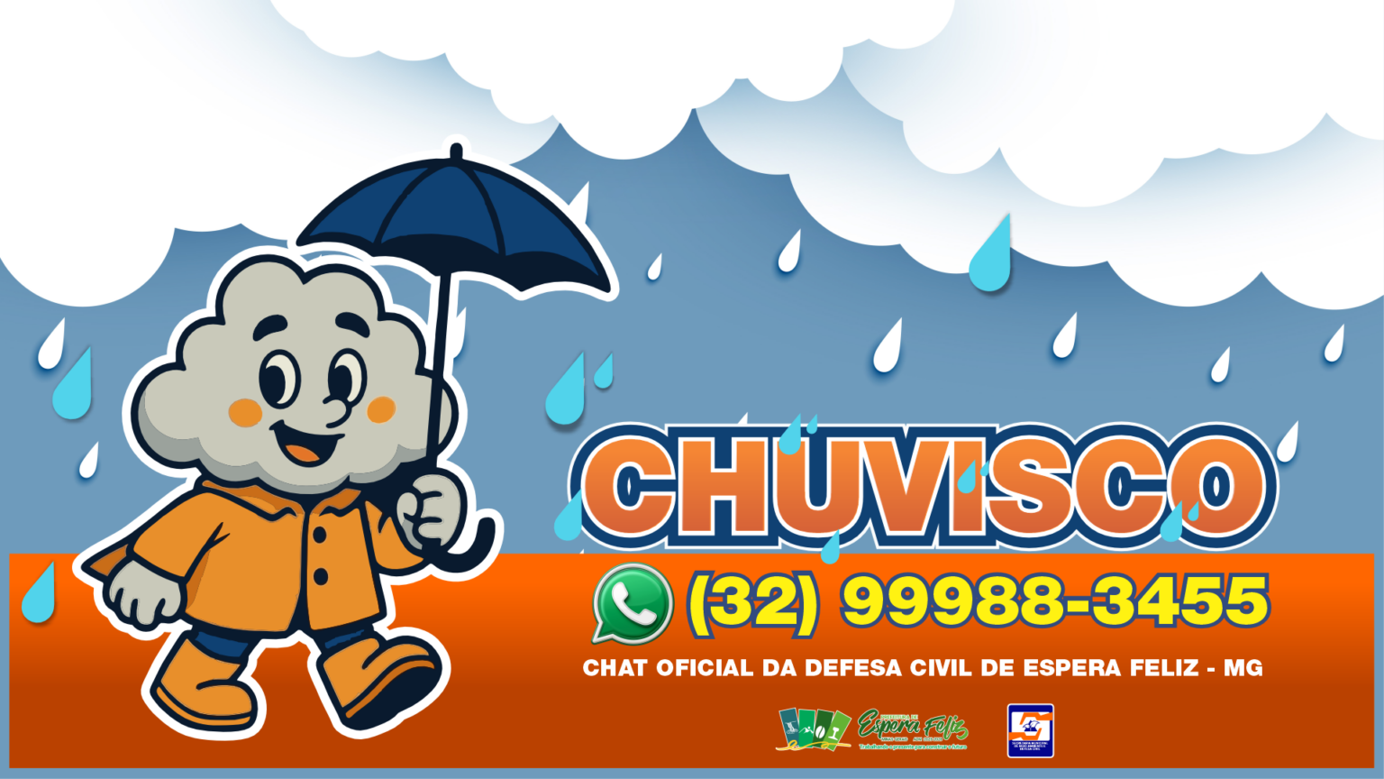 PRAZER EU SOU CHUVISCO, a Inteligência Artificial da Defesa Civil de Espera Feliz.